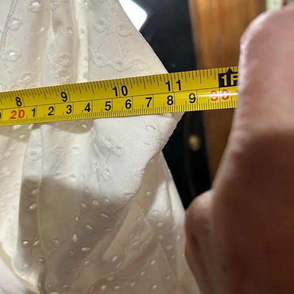 White Eyelet Romper with Flared Skirt size small - Picture 8 of 10